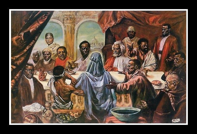 2 of 2: The Last Supper-Art-Cornell Barnes-8.5x11 inches-Black Frame-The Black Art Depot