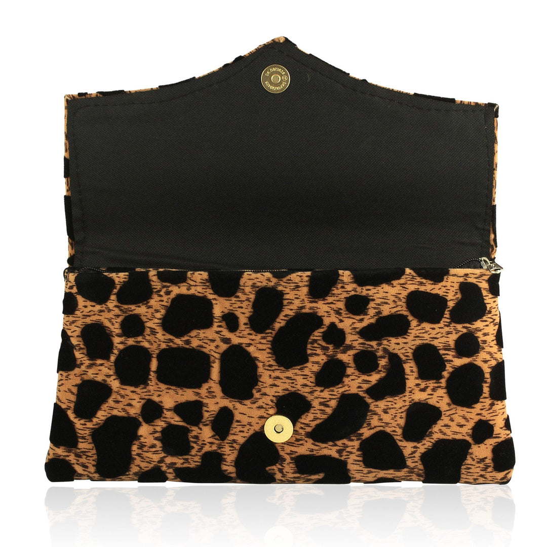 Kenyan Hand Made Leopard Envelope Clutch