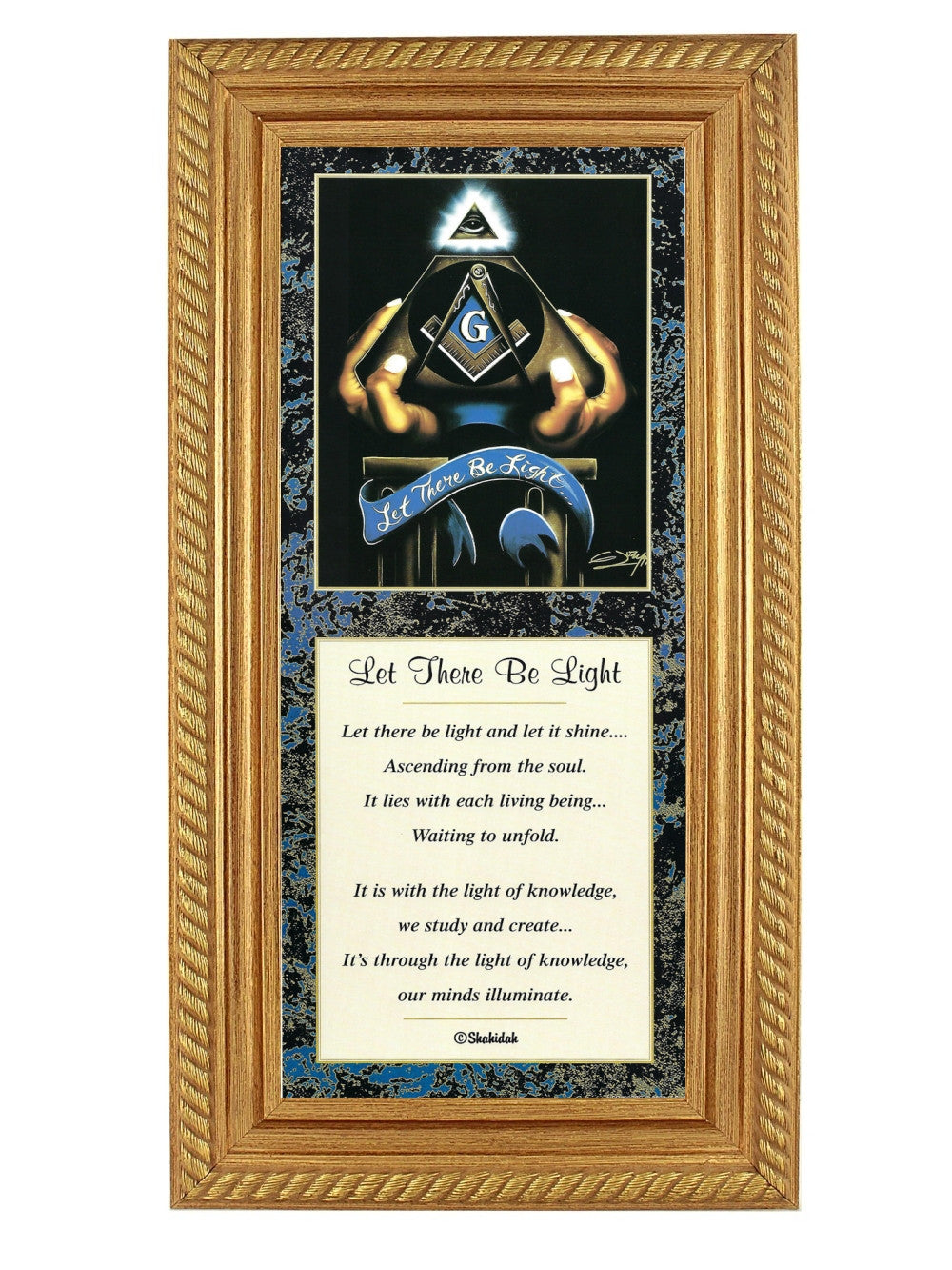 Let There Be Light (Freemasonry) by Gerald Ivey and Shahidah (Gold Frame)