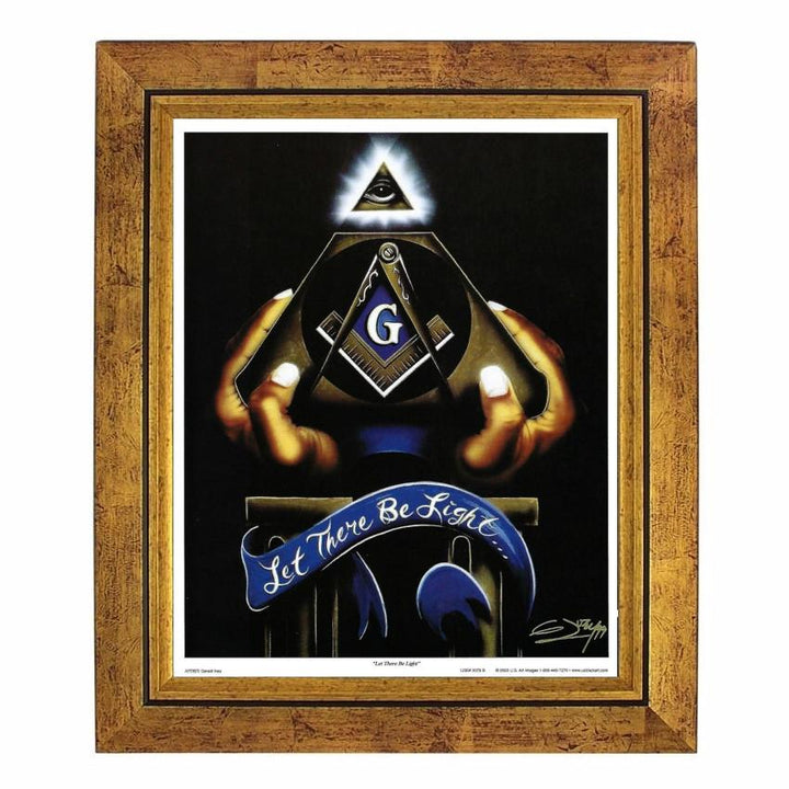 Insights: Let There Be Light (Freemasonry) by Gerald Ivey (Gold Frame)