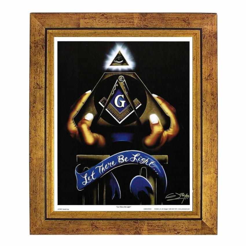 Insights: Let There Be Light (Freemasonry) by Gerald Ivey (Gold Frame)