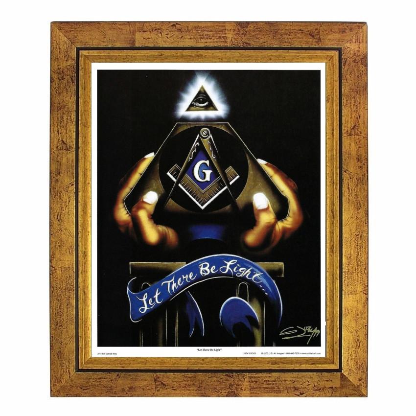 3 of 4: Insights: Let There Be Light (Freemasonry) by Gerald Ivey (Gold Frame)