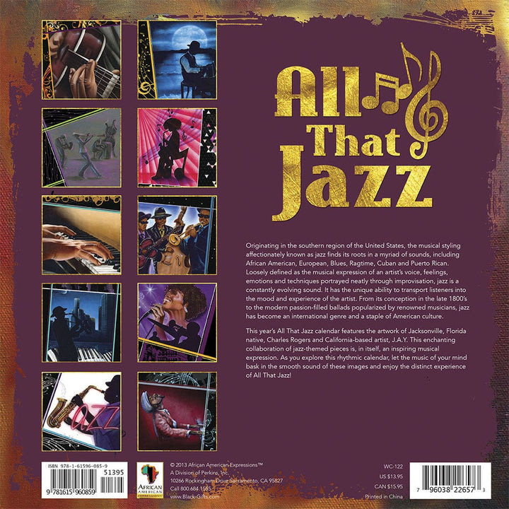 All That Jazz (2014 African-American Wall Calendar - Back)
