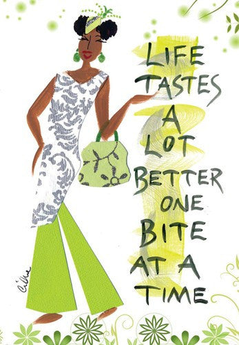 Life Tastes A Lot Better One Bite At A Time Magnet by Cidne Wallace