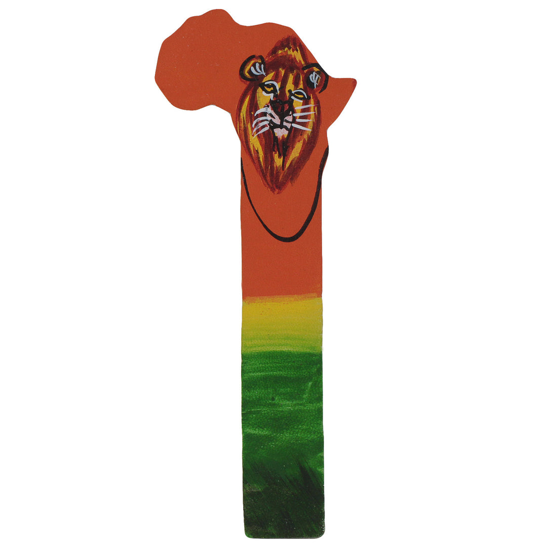 Lion Head: Hand Made Leather African Bookmark (Kenya)