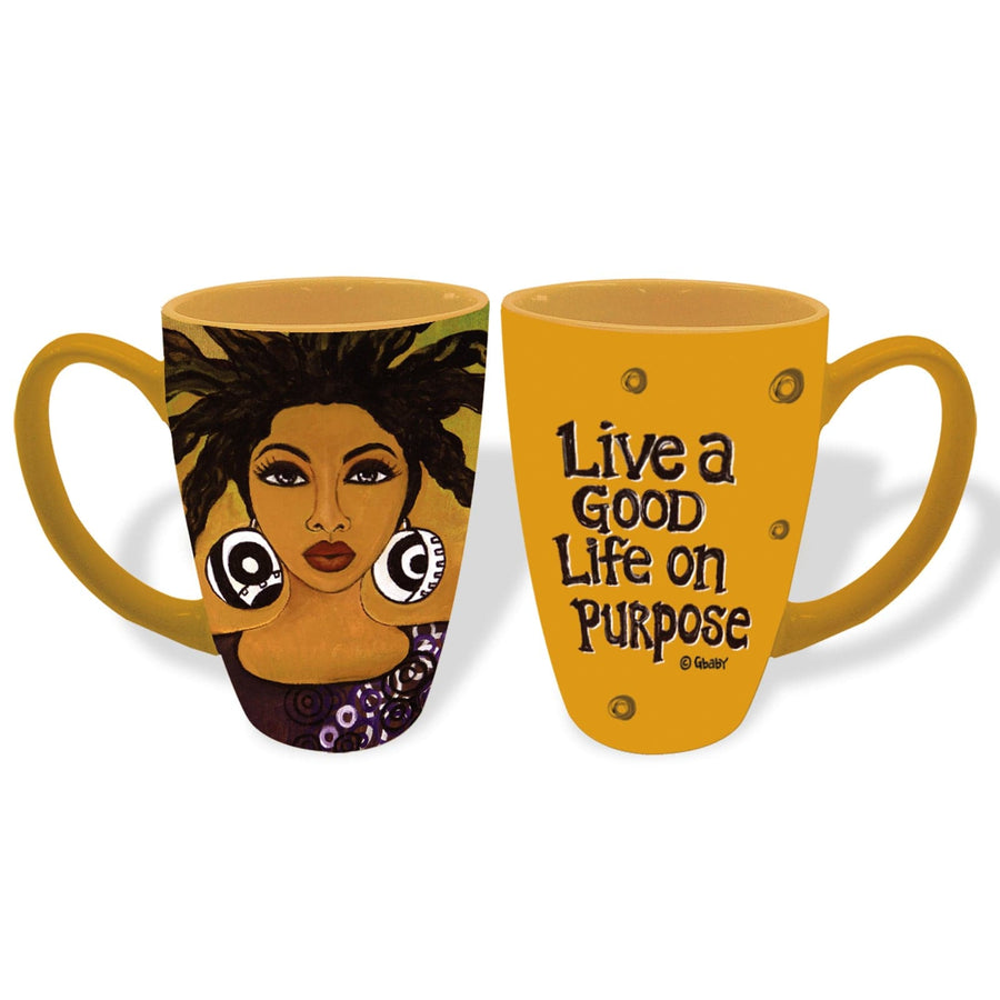 Life on Purpose Ceramic Latte Mug by Sylvia "Gbaby" Cohen