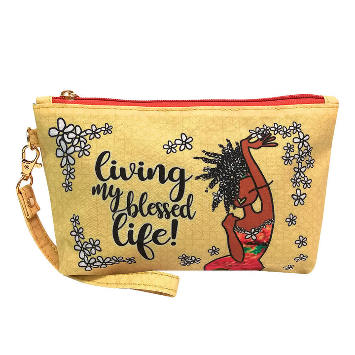 Living My Blessed Life Cosmetic Pouch by Kiwi McDowell