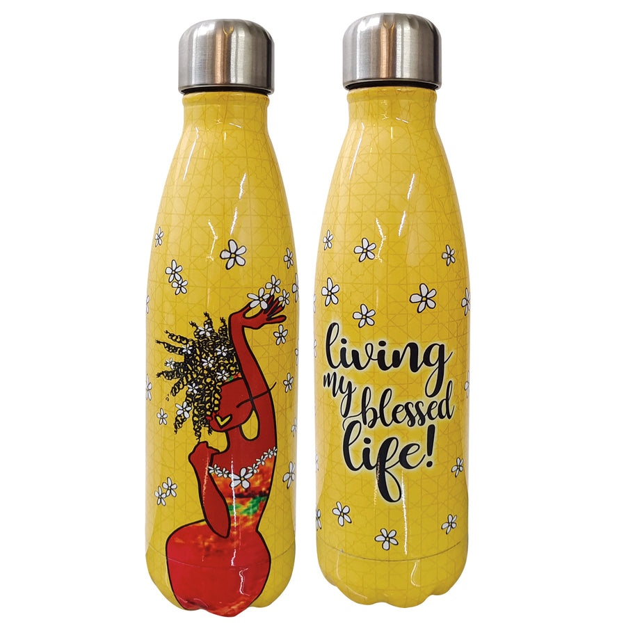 Living My Blessed Life by Kiwi McDowell: African American Stainless Steel Bottle