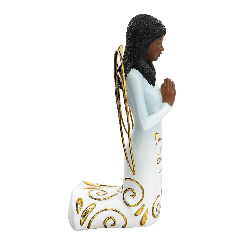 The Lord is My Strength by Amylee Weeks: African American Angel Figurine (Side)