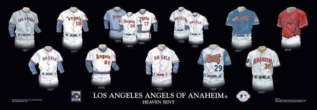 Los Angels Angels of Anaheim Baseball Poster by Nola McConnan and William Band