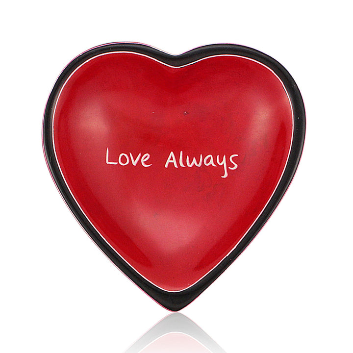 Love Always Heart Shaped Kenyan Soapstone Dish by Venture Imports