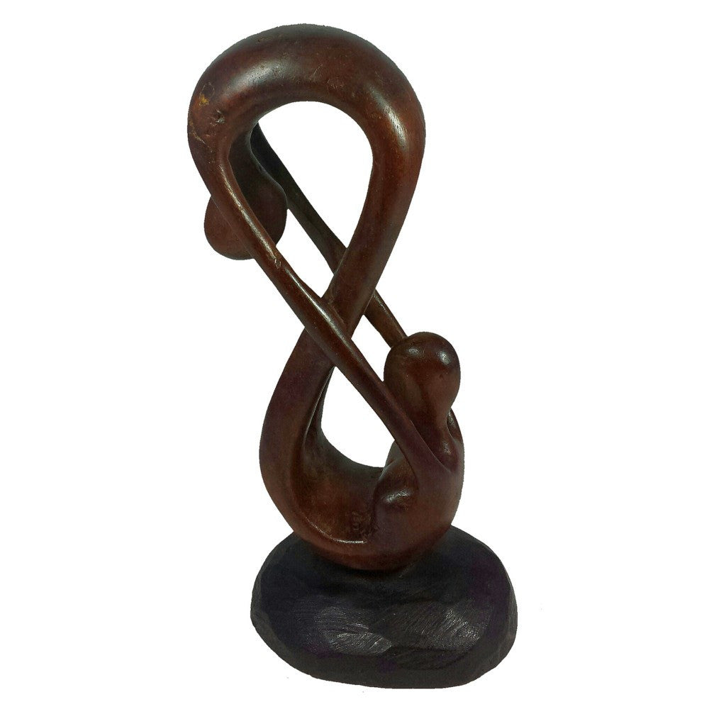 3 of 4: Love Infinity: Sierra Leonean Hand Made Mahagony Wood Carving (Side)
