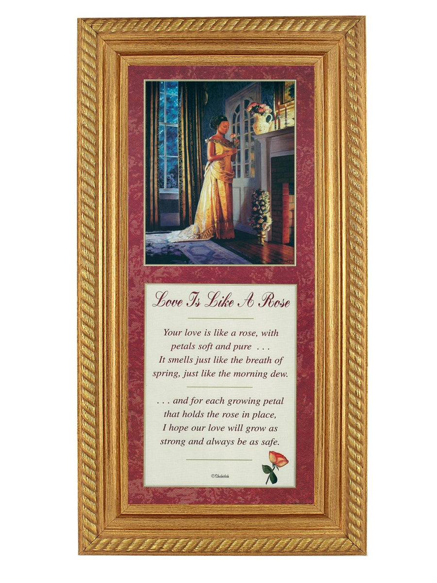 Love is Like a Rose by Melinda Byers and Shahidah (Gold Rope Frame)