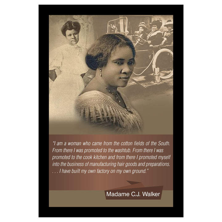 Madame C.J. Walker: I Promoted Myself by Sankofa Designs (Black Frame)