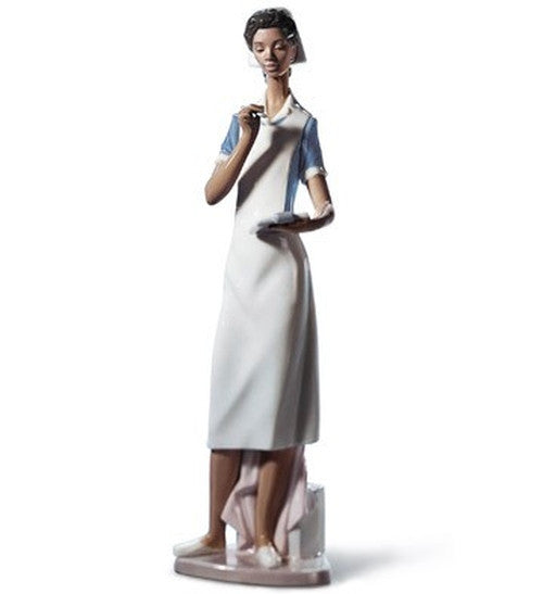 Making Rounds: African American Nurse Figurine by Lladro