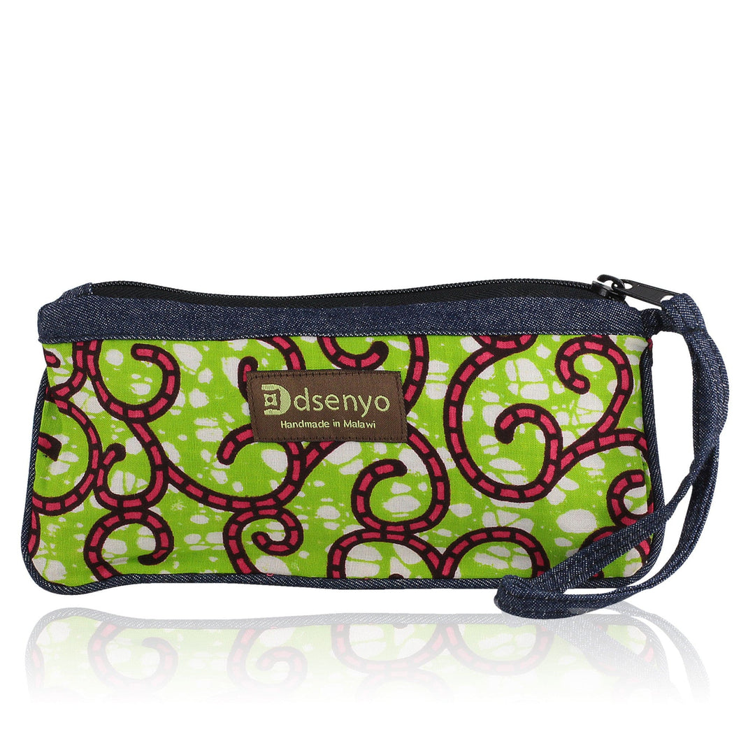 Green Culry Cues Wristlet-Wristlet-Dsenyo-8x4.5 inches-Wristlet-The Black Art Depot