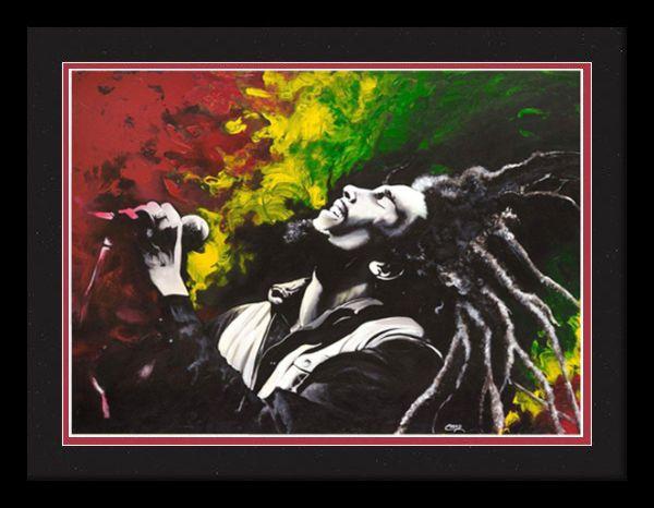 Bob Marley by Cecil Reed Jr. (Black Frame - Double Mat)