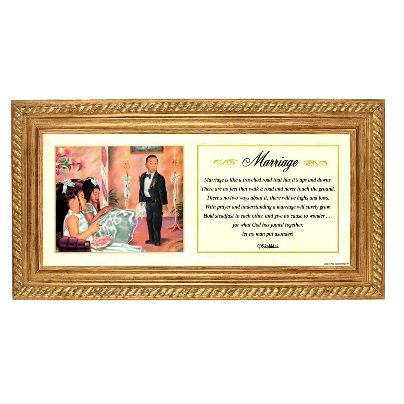 2 of 2: Marriage-Literary Art-Shahidah-8x20 inches-Gold Frame-The Black Art Depot