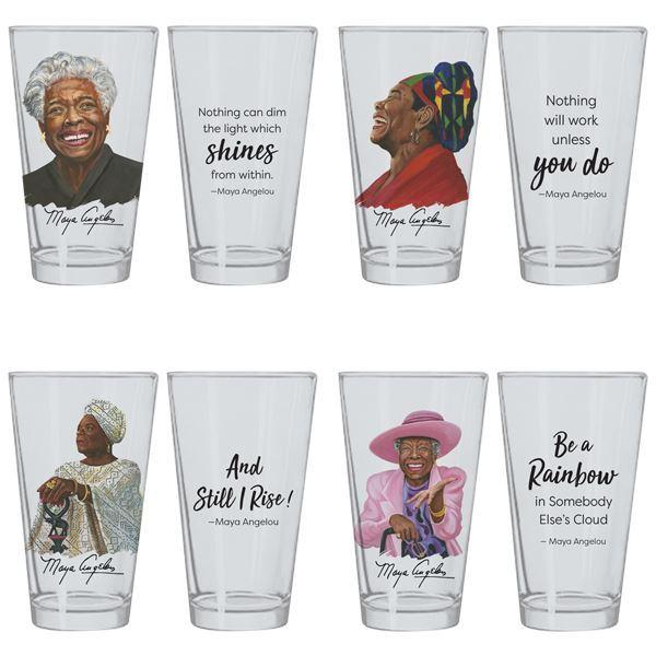 1 of 5: Maya Angelou Drinking Glass Set by African American Expressions (Set of 4)
