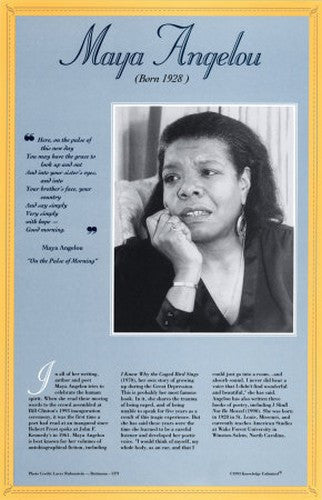 African American Authors of the 20th Century: Maya Angelou Poster by Knowledge Unlimited