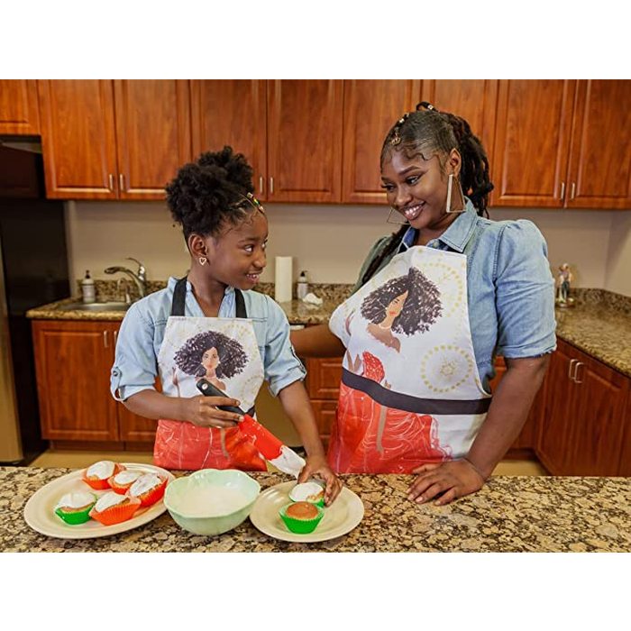 Merry Christmas by Nicholle Kobi: African American Kitchen Apron