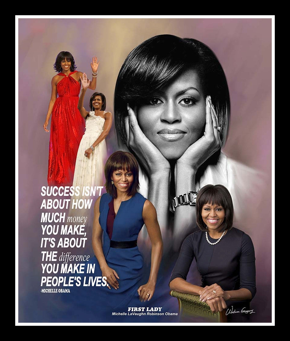 Michelle Obama (Success) by Wishum Gregory (Framed Art Print)
