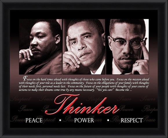 Thinker (Martin Luther King, Malcolm X, Barack Obama) by Micheal Eaton