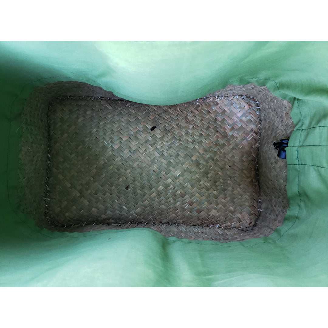 Mirana: Authentic Hand Made Multicolor Madagascar Raffia Hand Bag (Hunter Green Multicolor - Interior)