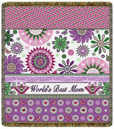 World's Best Mom Tapestry Throw