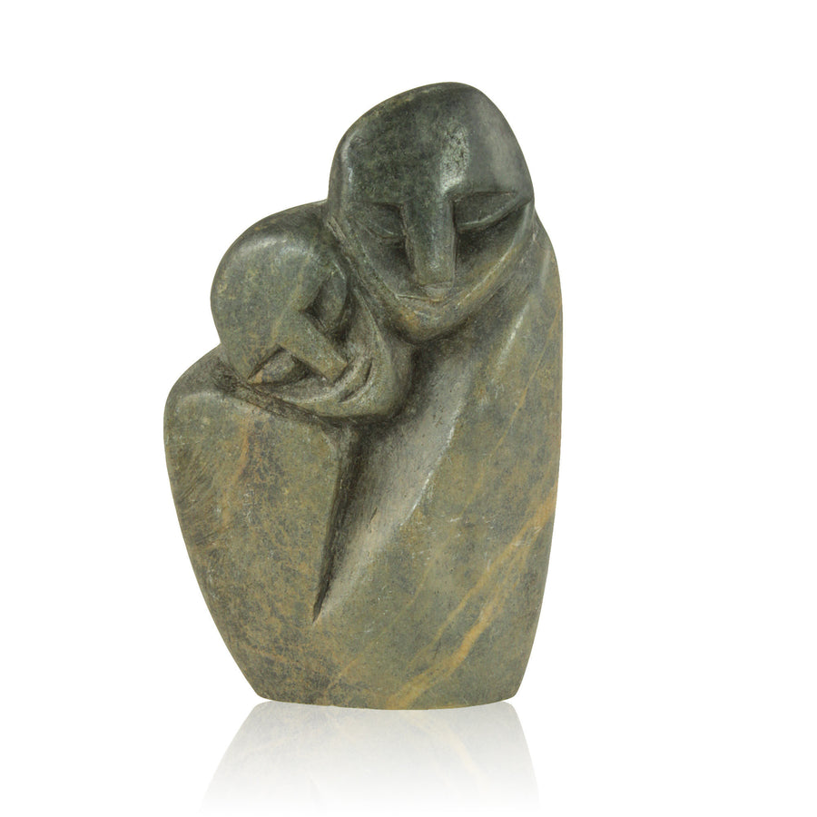 Hand Made Zimbabwean Mother and Child Abstract Shona Sculpture