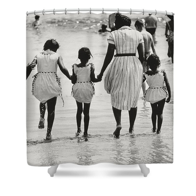 Mother and Three Daughters Shower Curtain by Nat Hertz