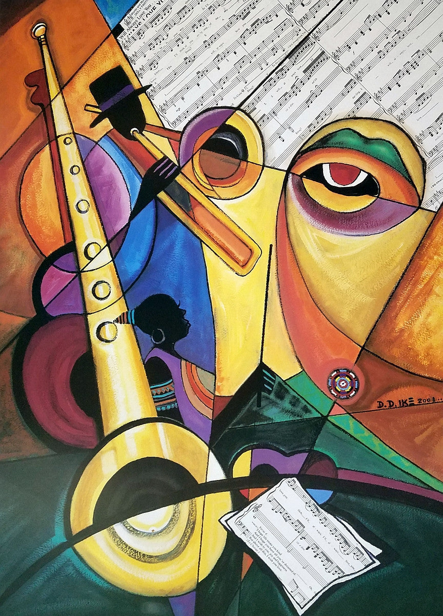 Musical Duo by D.D. Ike (Jazz/Abstract Art Print)