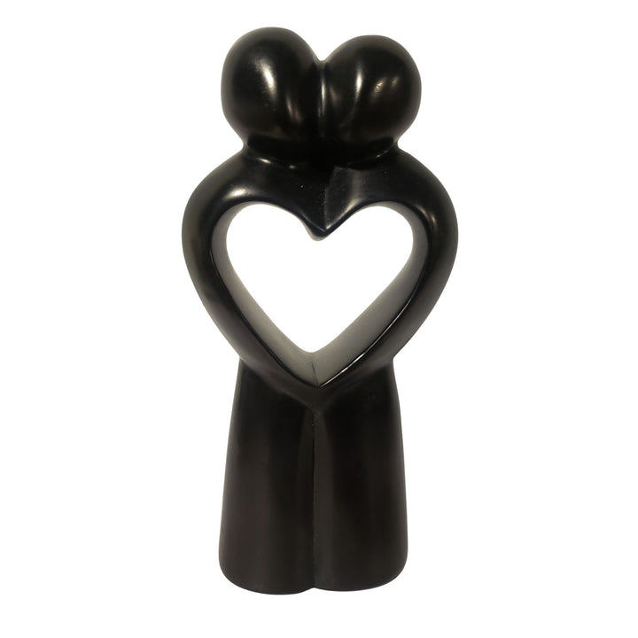 My Forever Love: Authentic Hand Carved African Soapstone Sculpture (Black)