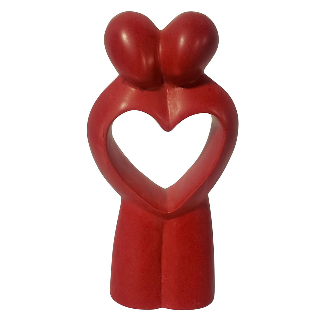 My Forever Love: Authentic Hand Carved African Soapstone Sculpture (Red)