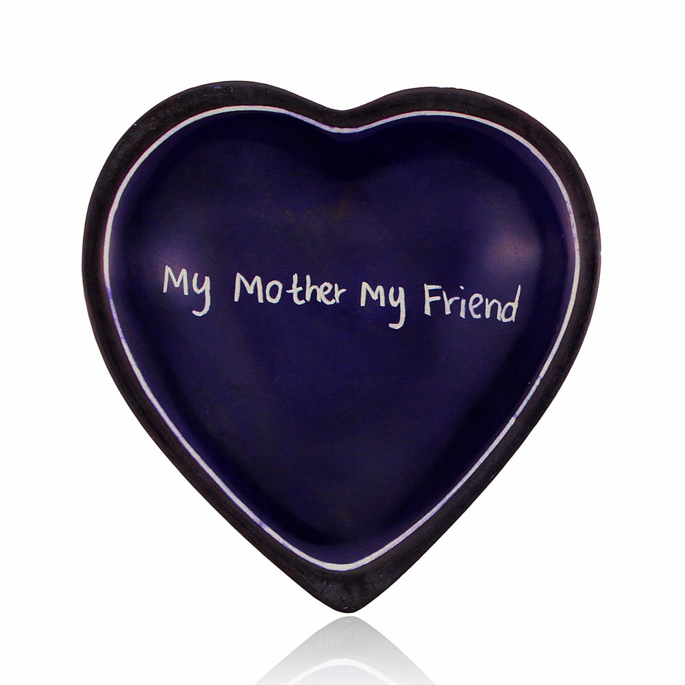 My Mother, My Friend Kenyan Heart Shaped Soapstone Dish by Venture Imports