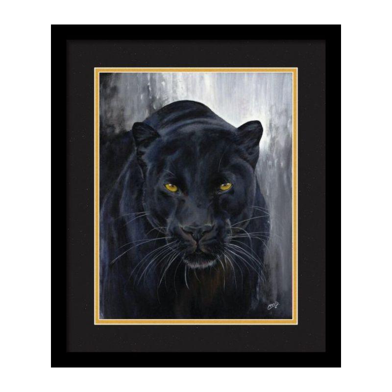 Mystique: Black Panther by Cecil "CREED" Reed (Double Matted - Black Frame)