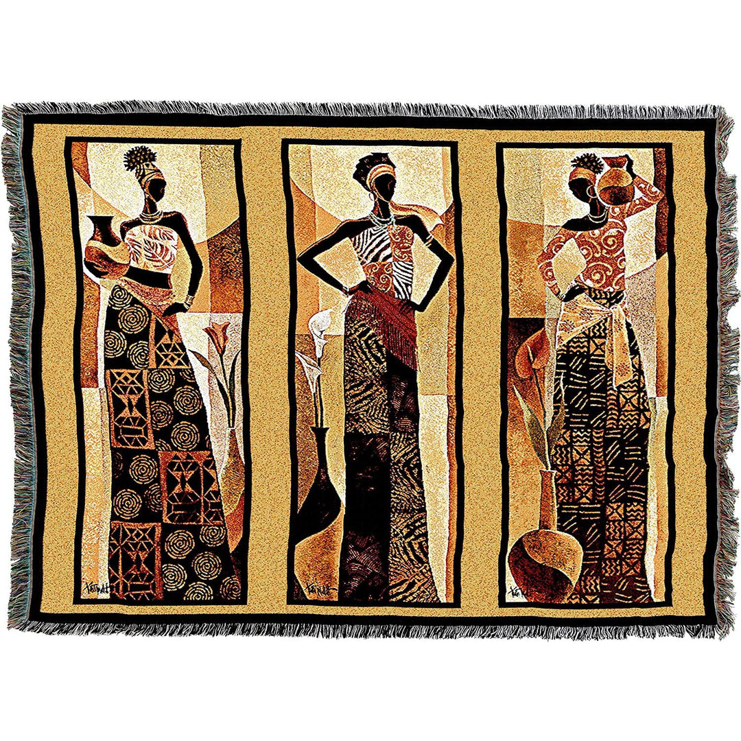Namirya by Keith Mallett: African American Tapestry Throw Blanket