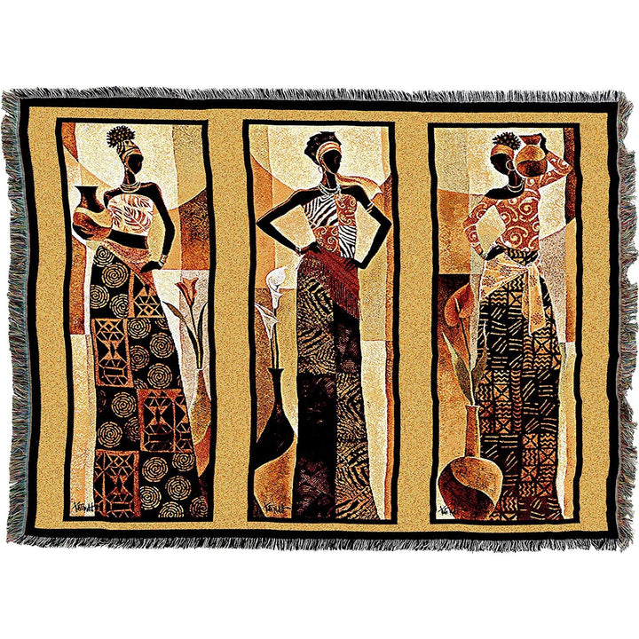Namirya by Keith Mallett: African American Tapestry Throw Blanket