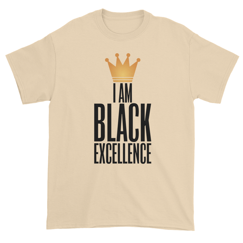 I Am Black Excellence Men's Short Sleeved T-Shirt (Beige)