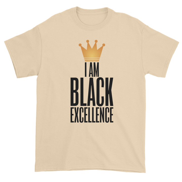 I Am Black Excellence Men's Short Sleeved T-Shirt (Beige)