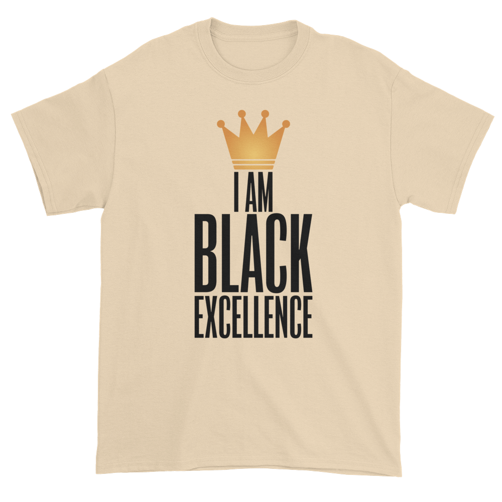 I Am Black Excellence Men's Short Sleeved T-Shirt (Beige)