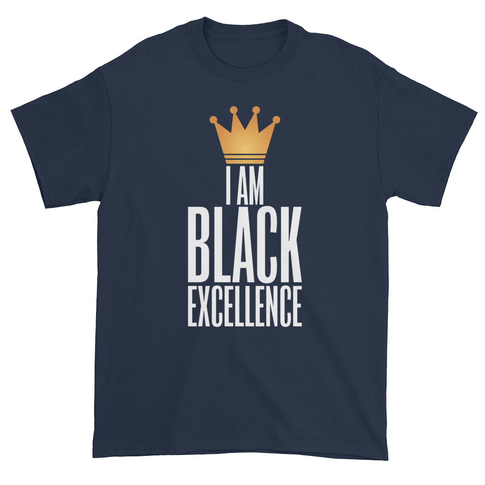 I Am Black Excellence Men's Short Sleeved T-Shirt (Blue)