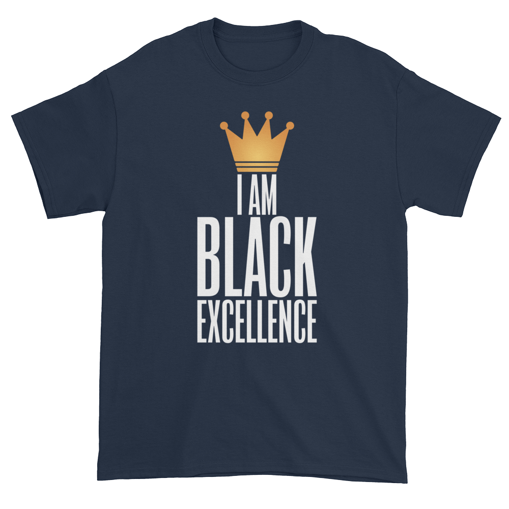 I Am Black Excellence Men's Short Sleeved T-Shirt (Blue)