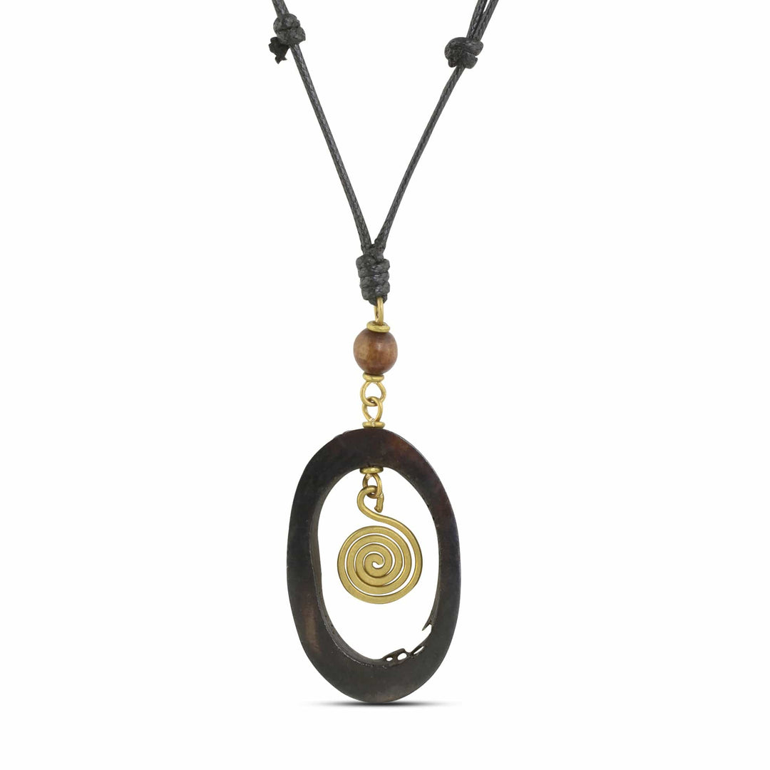 Chepkirui: Authentic African Bone and Brass Pendant Necklace