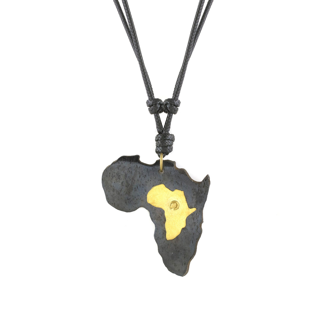 Africa Bone and Brass: Authentic African Bone & Brass Pendant Necklace