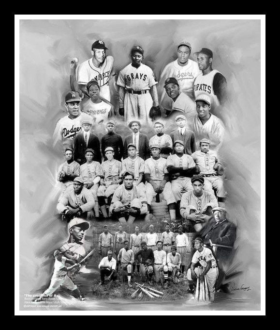 Negro League Baseball by Wishum Gregory (Black Frame)