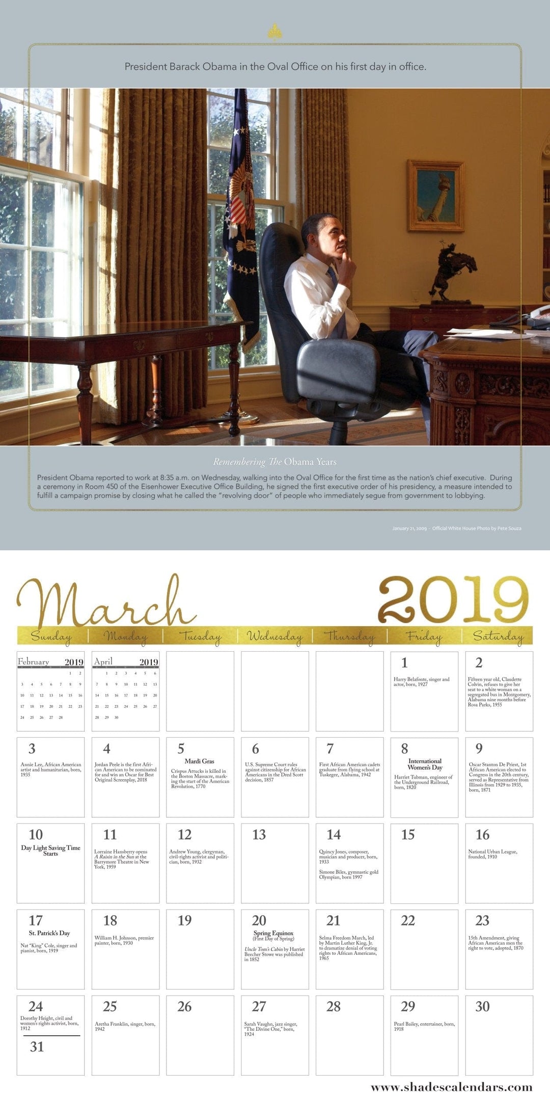 Remembering the Obama Years (2019 Black History Commemorative Calendar) (Interior)