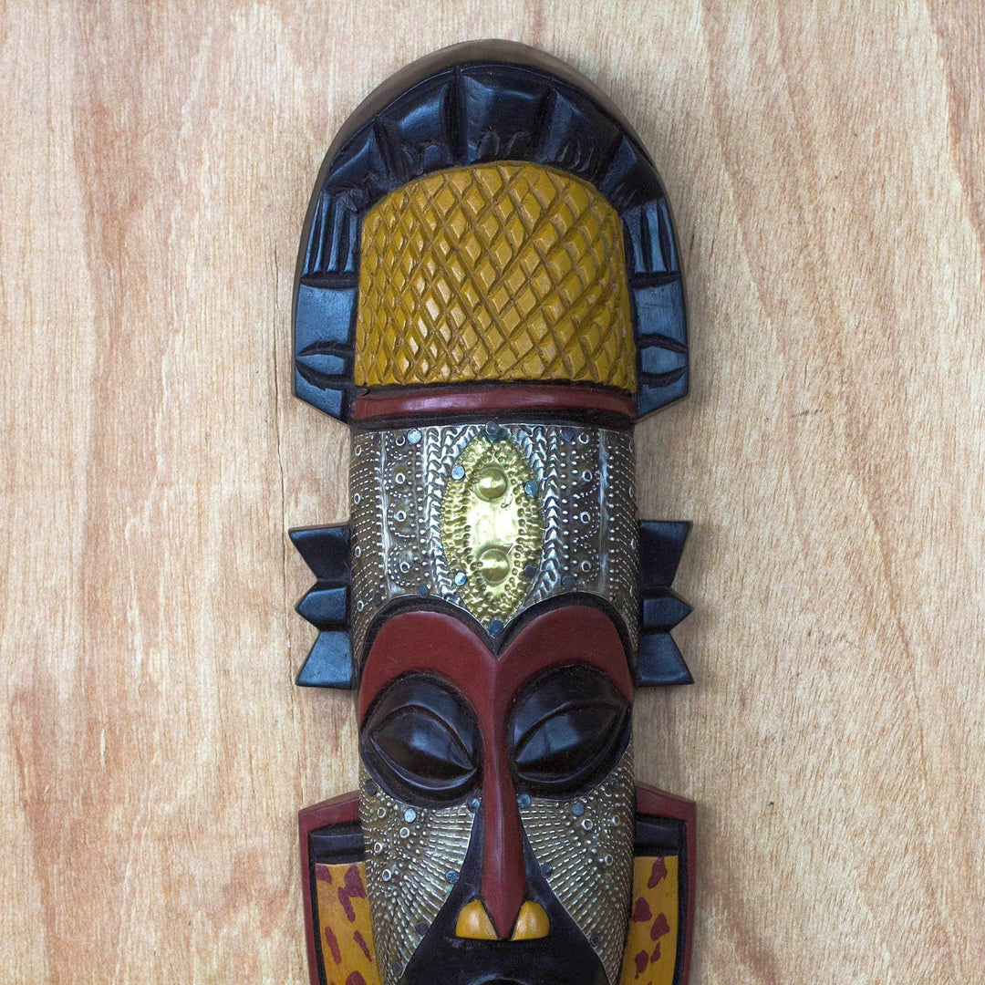 The Noble King: Authentic Hand Carved African Mask by Victor Dushie