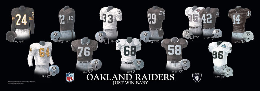 Oakland Raiders: Just Win Baby Poster by Nola McConnan and Tino Paolini