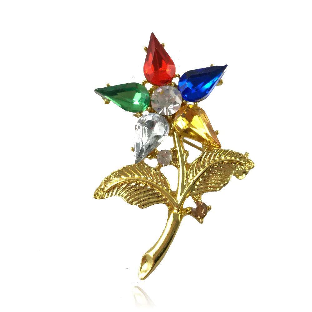 Order of the Eastern Star Heroine Flower Crystal Brooch